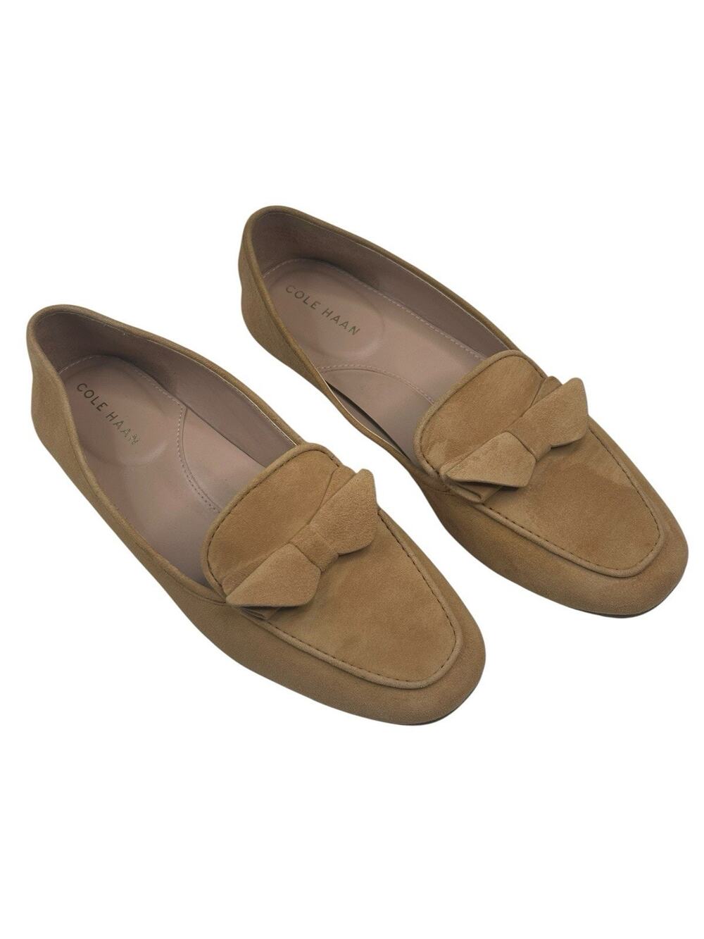 Cole Haan Payson Soft Bow Biscuit Suede Slip-On Loafers Womens 7.5B New $175